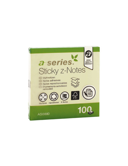 BLOC DE NOTAS A-SERIES Z-NOTES 75x75mm