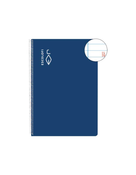 BLOC ESCOLOFI tapa DURA A4 80h HORIZONTAL 70g CMARGEN AZUL