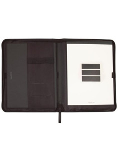 FINOCAM PORTADOCUMENTOS NOPAL CREMALLERA A4 IMITACIÓN CUERO NEGRO