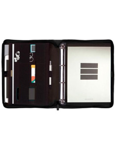 FINOCAM PORTADOCUMENTOS SERIE 00 CREMALLERA CON ANILLAS A4 MOD J964 POLIÉSTER NEGRO