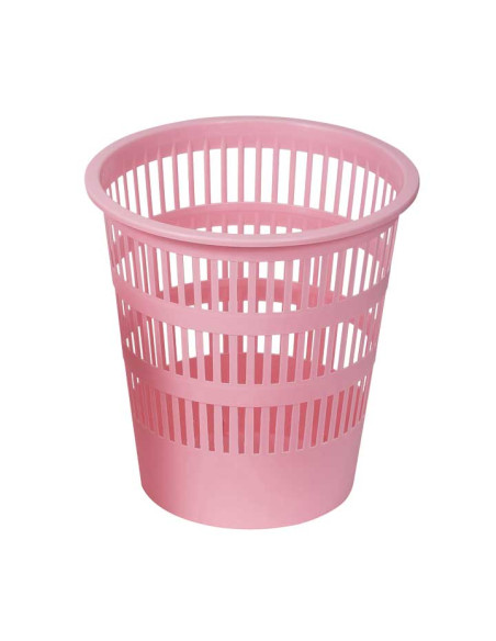 PAPELERA PLASTICO REJILLA FAIBO 12 L ROSA PASTEL