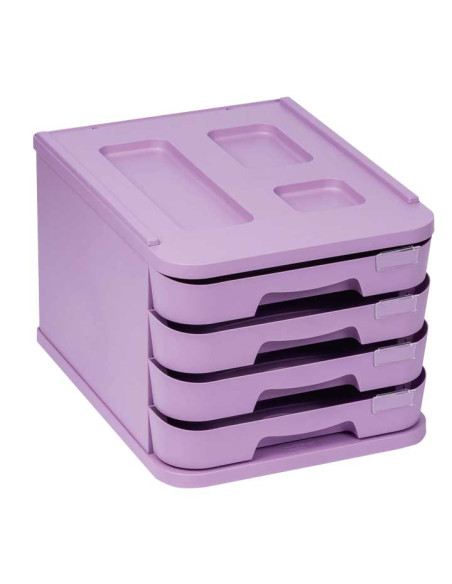 MODULO FAIBO 4 CAJONES VIOLETA PASTEL