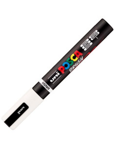 POSCA MARCADOR PC-5BR BRUSH PUNTA M SEMIFLEXIBLE BLANCO