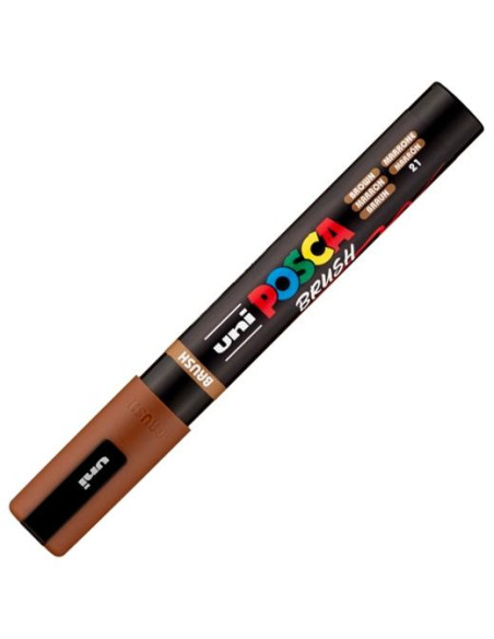 MARCADOR TOPACA NO PERM UNI POSCA BRUSH 1-4mm PC-5BR MARRON