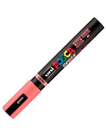 MARCADOR TOPACA NO PERM UNI POSCA BRUSH 1-4mm PC-5BR ROSA CORAL