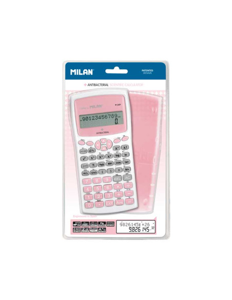 CALCULADORA CIENTIFICA MILAN 102 DIGITOS ANTIBACTERIANA ROSA 2 líneas