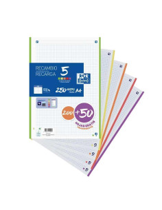 RECAMBIO OXFORD CLASSIC COLOR 5 A4 200h50h 5x5 COLORES VIVOS
