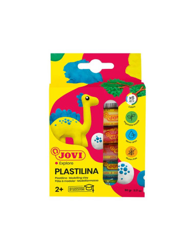 CAJA 6 TUBOS PLASTILINA JOVI 15gr