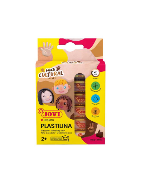CAJA 6 TUBOS PLASTILINA JOVI MULTI CULTURAL 15gr