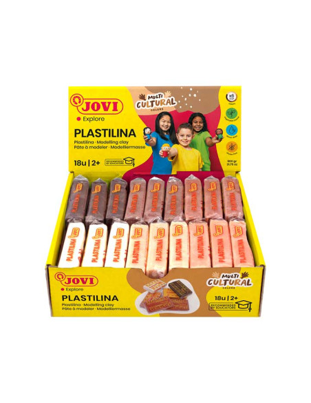 CAJA 18 PASTILLAS PLASTILINA JOVI "MULTI CULTURAL" 50gr