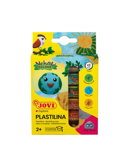 CAJA 6 TUBOS PLASTILINA JOVI "NATURE COLORS" 15gr