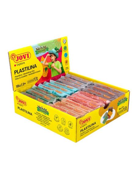 CAJA 18 PASTILLAS PLASTILINA JOVI "NATURAL COLORS" 50gr