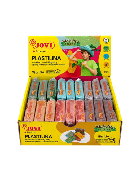 CAJA 18 PASTILLAS PLASTILINA JOVI "NATURAL COLORS" 50gr