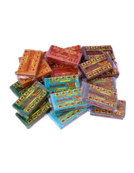 CAJA 18 PASTILLAS PLASTILINA JOVI "NATURAL COLORS" 50gr