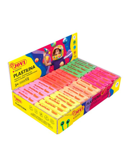 CAJA 30 PASTILLAS PLASTILINA JOVI "NEON" 50gr