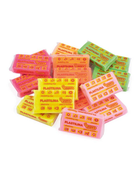 CAJA 30 PASTILLAS PLASTILINA JOVI "NEON" 50gr