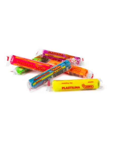 CAJA 6 TUBOS PLASTILINA JOVI "NEON" 15gr