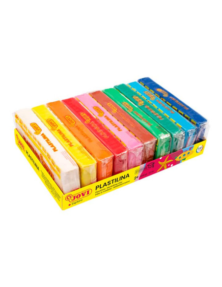 CAJA 10 PASTILLAS PLASTILINA JOVI 150gr