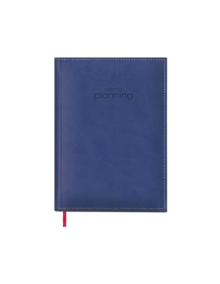 AGENDA DOHE LIBRO DE RESERVAS PERPETUO COSIDO tapa ACOLCHADA POLIPIEL 21x29 DD AZUL