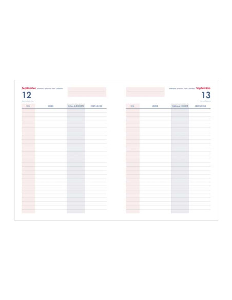 AGENDA DOHE LIBRO DE RESERVAS PERPETUO COSIDO tapa ACOLCHADA POLIPIEL 21x29 DD AZUL