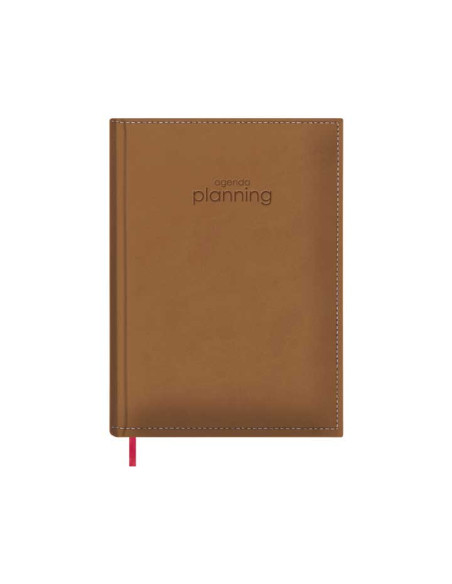 AGENDA DOHE LIBRO DE RESERVAS PERPETUO COSIDO tapa ACOLCHADA POLIPIEL 21x29 DD CAMEL