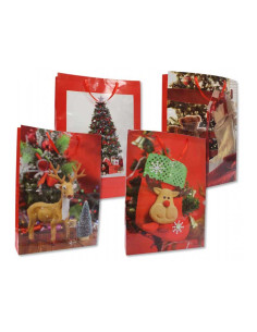 CAJA 12 BOLSAS DE NAVIDAD PAPEL JUMBO