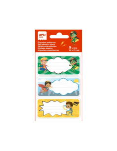 EXPOSITOR 60 BOLSAS 9 ETIQUETAS ESCOLARES APLI KIDS 75x35mm 2