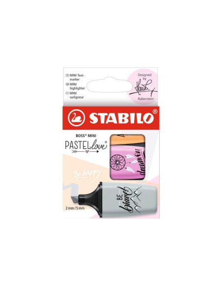 ESTUCHE 3 MARCADORES FLUORESCENTE STABILO BOSS MINI PASTELLOVE 2.0 SURTIDO 2