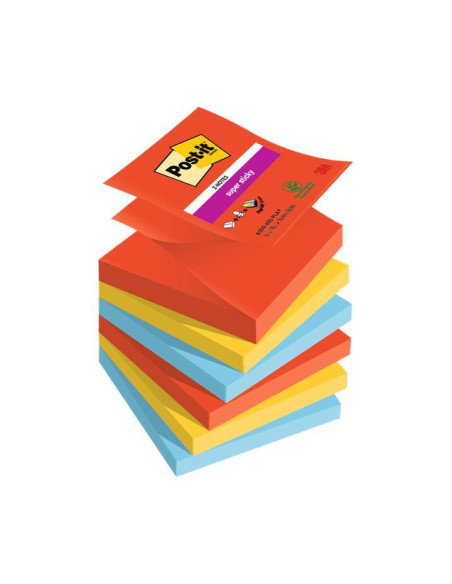 TACO NOTAS POST-IT 622 SUPER STICKY 476x476 COLORES SOULFUL PACK DE 12