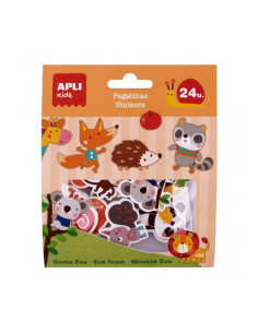 BLÍSTER 24 PEGATINAS APLI KIDS ANIMALES DE LA SELVA