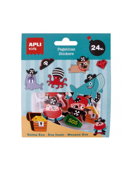 BLÍSTER 24 PEGATINAS APLI KIDS PIRATAS