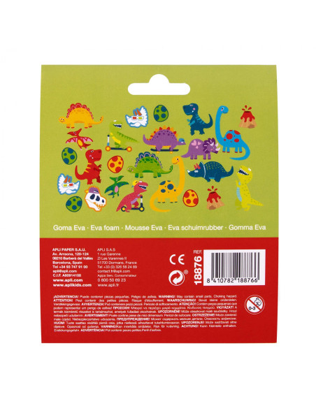 STICKERS APLI BOLSA 1h GOMA EVA DINOSAURIOS  18876