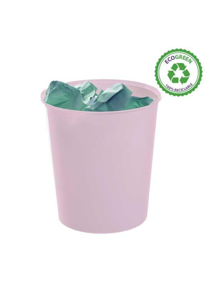 ARCHIVO 2000 PAPELERA ECOGREEN 18 LITROS 240X310MM RECICLADO ROSA PASTEL