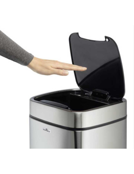 PAPELERA ACERO INOXIDABLE DURABLE NO TOUCH CON SENSOR 21 LITROS