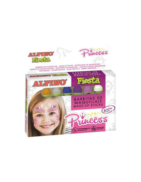 ALPINO MAQUILLAJE EN BARRA FIESTA PRINCESS ESTUCHE DE 6 CSURTIDOS