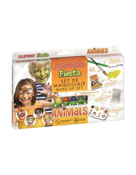 MAQUILLAJE ALPINO FIESTA SET ANIMALS 6 COLORES x 5gr