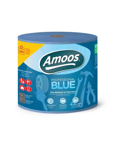 ROLLO DE PAPEL AMOOS MULTIUSOS PROFESSIONAL BLUE 70m