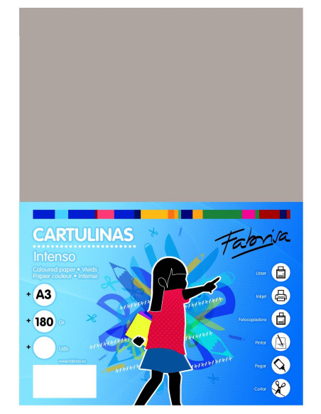 PAQUETE 50h CARTULINA FABRISA A3 180gr