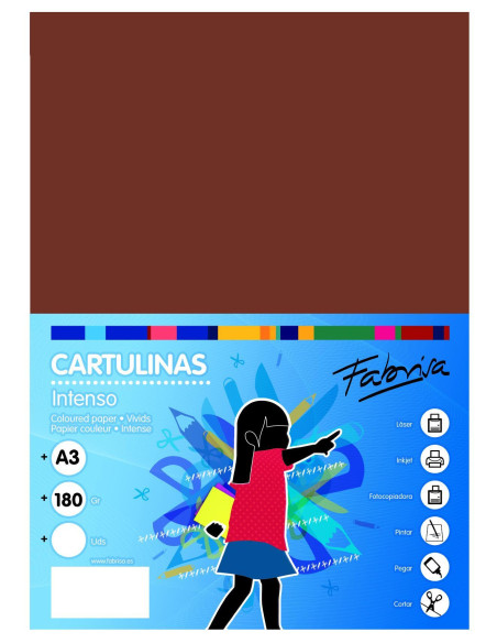 PAQUETE 50h CARTULINA FABRISA A3 180gr