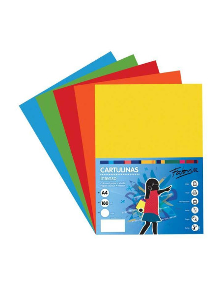FABRISA CARTULINA 180G A4 50H SURTIDO INTENSO