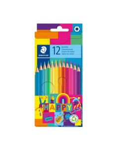 ESTUCHE 12 LÁPICES DE COLORES STAEDTLER HAPPY LINE