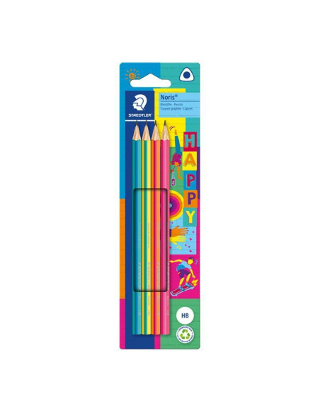 BLÍSTER 4 LÁPICES DE GRAFITO STAEDTLER HAPPY LINE
