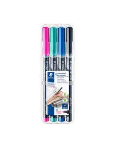 ESTUCHE 4 ROTULADORES STAEDTLER LUMOCOLOR PERMANENTE 317 1mm SURTIDO 2