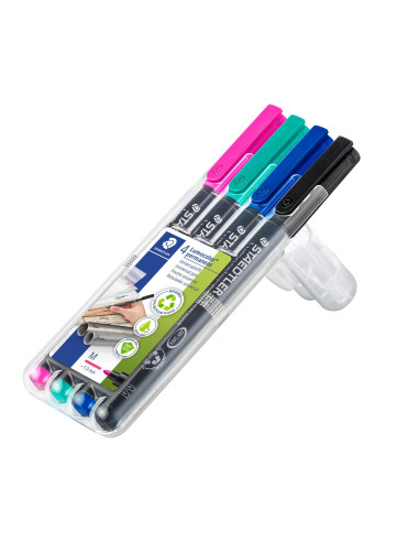 ESTUCHE 4 ROTULADORES STAEDTLER LUMOCOLOR PERMANENTE 317 1mm SURTIDO 2