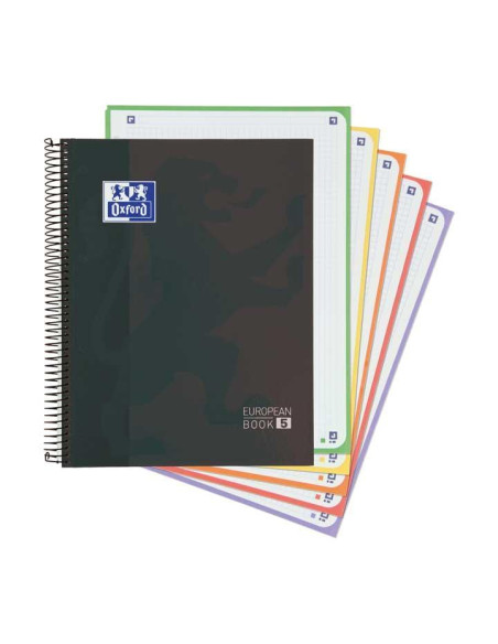 OXFORD CUADERNO CLASSIC EUROPEANBOOK 5 WRITE&ERASE 120H A4 5X5 MICROPERFORADO TAPA EXTRADURA NEGRO
