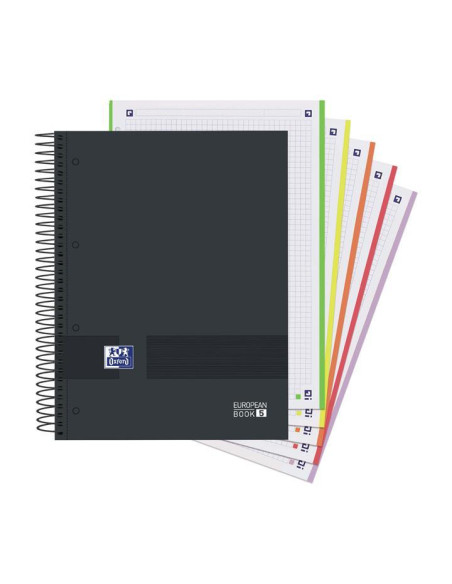 OXFORD CUADERNO & YOU EUROPEANBOOK 5 WRITE&ERASE 120H A4 5X5 MICROPERFORADO TAPA EXTRADURA CSURTIDOS NEUTROS
