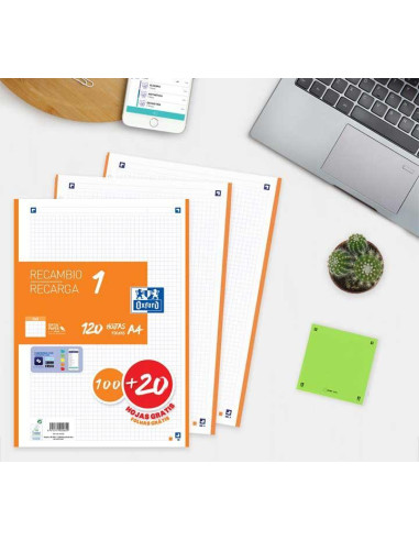 RECAMBIO OXFORD CLASSIC COLOR 1 A4 100h20h 5x5