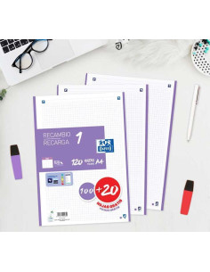 RECAMBIO OXFORD CLASSIC COLOR 1 A4 100h20h 5x5 2