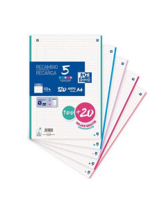 RECAMBIO OXFORD CLASSIC COLOR 5 A4 100h20h HORIZONTAL COLORES PASTEL