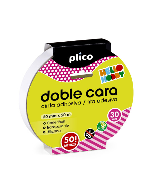 CINTA ADHESIVA PLICO DOBLE CARA 30mm x 50m